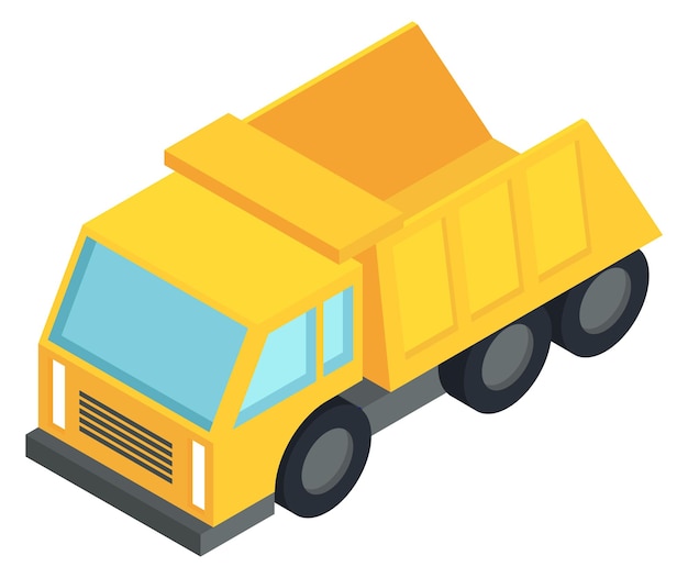 Construction truck vehicle heavy machine isometric icon