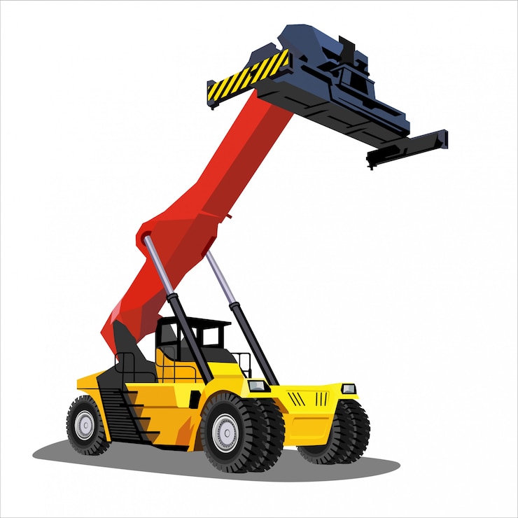 Vector construction truck