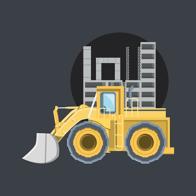 Vector construction trucks design