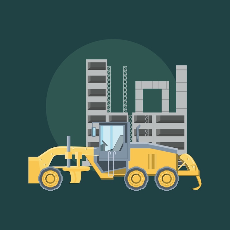 Vector construction trucks design
