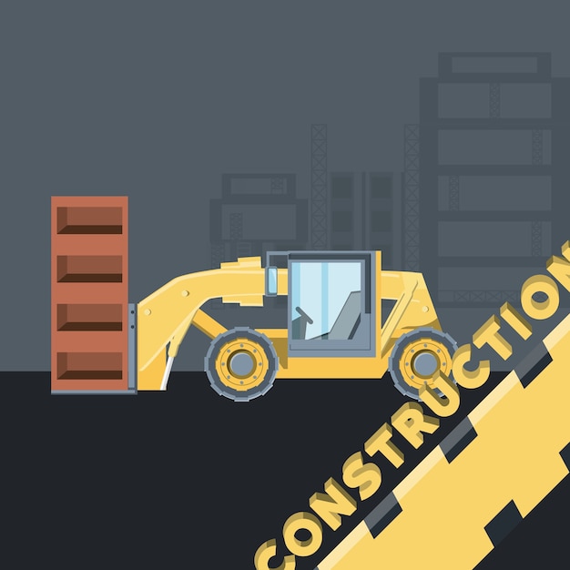 Vector construction trucks design