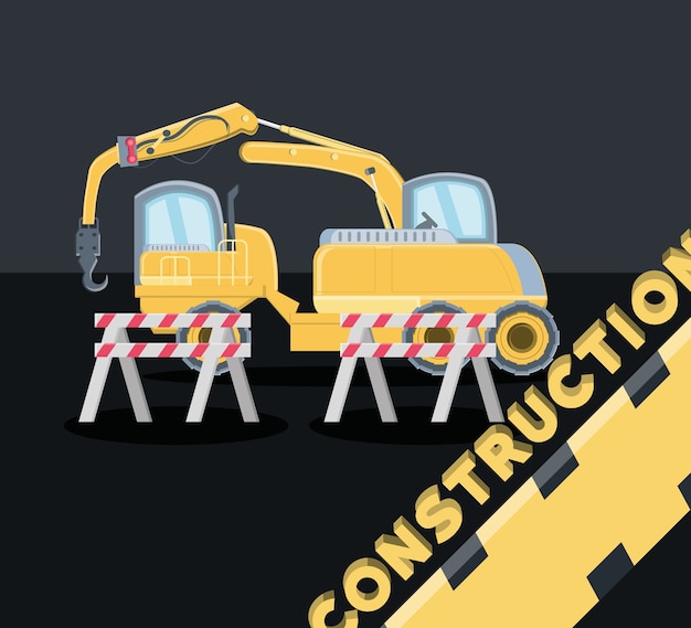 Vector construction trucks design