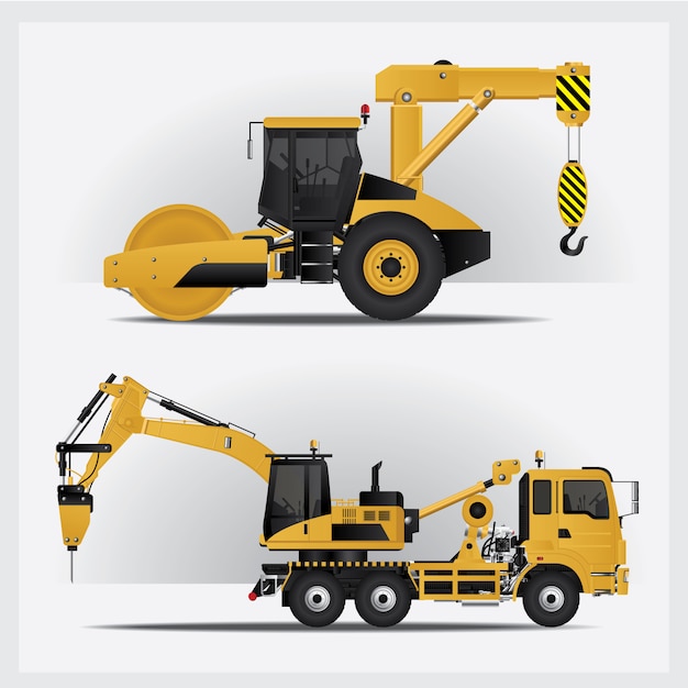 Construction vehicles illustration