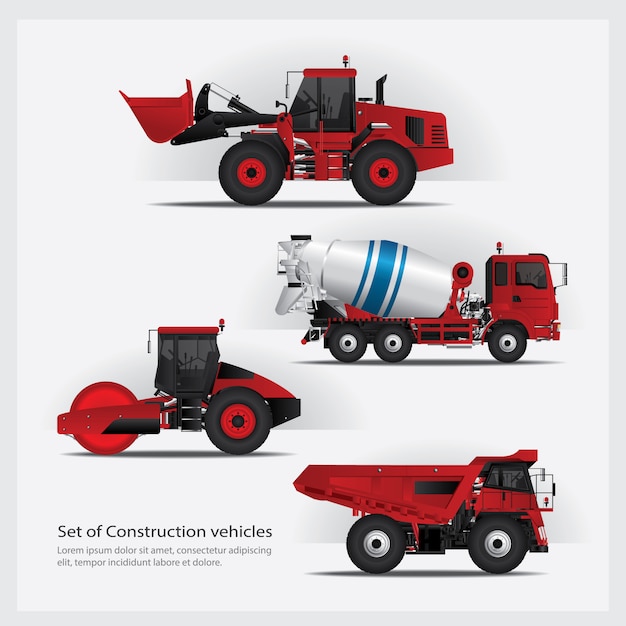 Vector construction vehicles set illustration