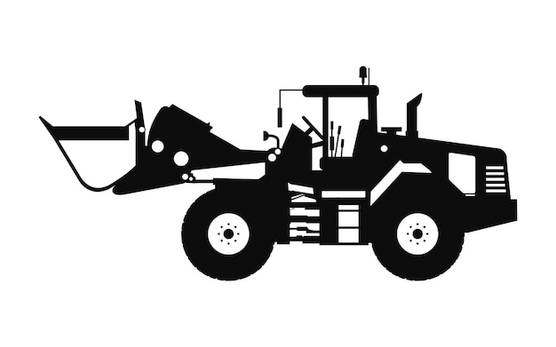 Construction vehicles silhouettes premium vector template