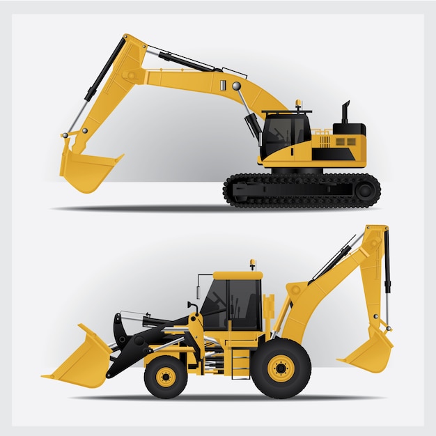 Construction Vehicles Vector Illustration