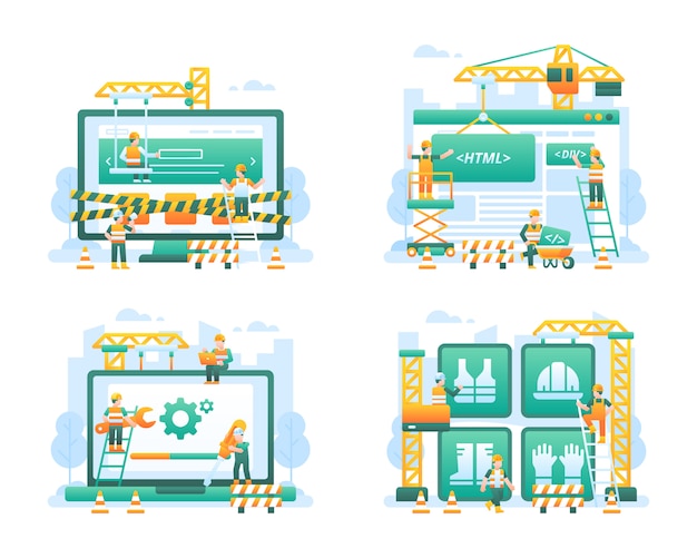 Under construction website illustration collection