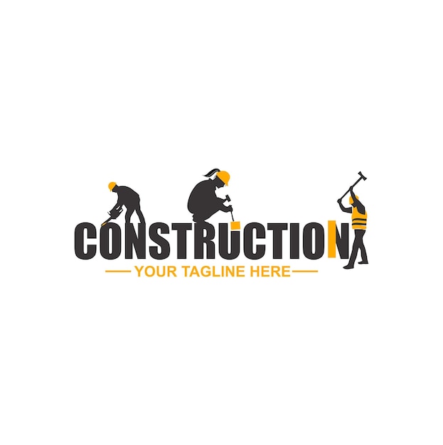 Vector construction work logo design