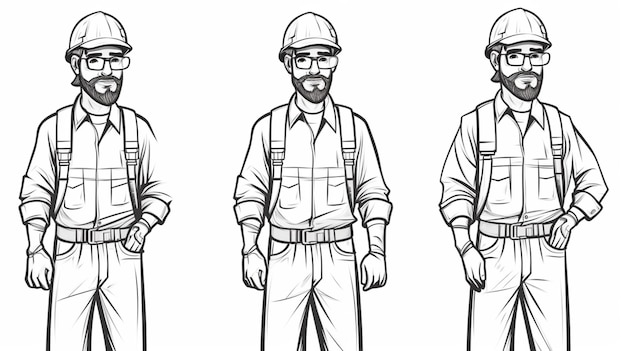 Vector construction worker cartoon vector