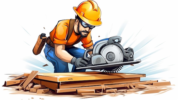 Vector construction worker cartoon vector