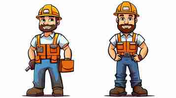 Vector construction worker cartoon vector