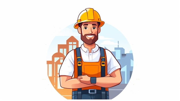 Vector construction worker cartoon vector