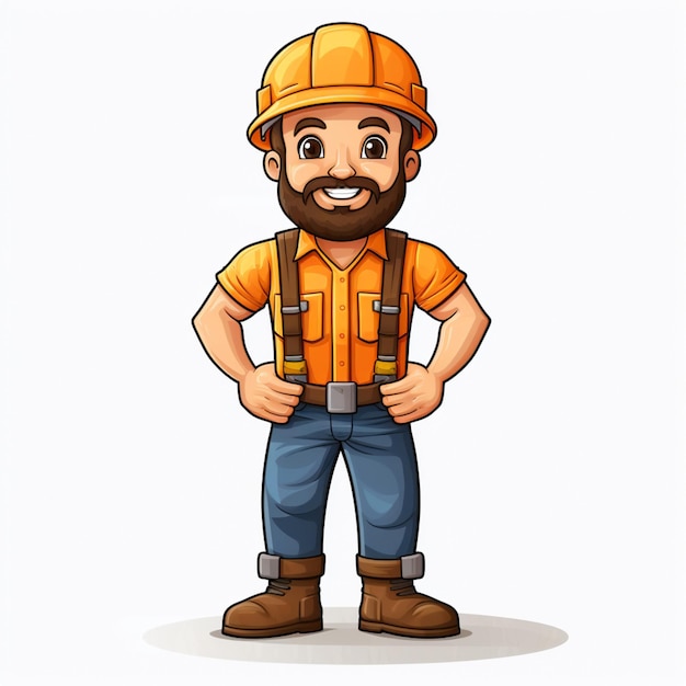 Vector construction worker cartoon vector