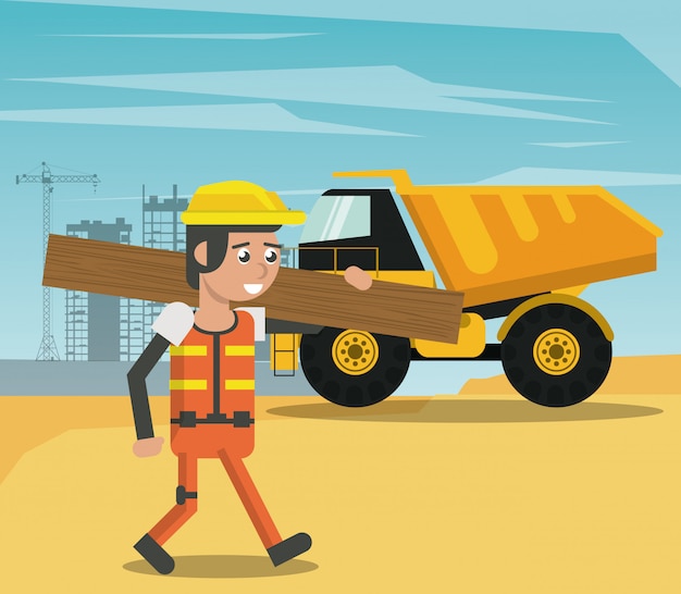 Vector construction worker cartoons