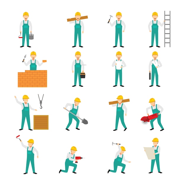 Construction worker character design vector