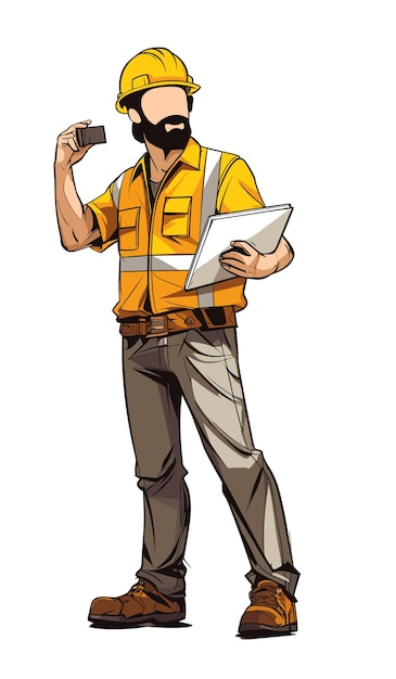 Vector construction worker engineer vector illustration