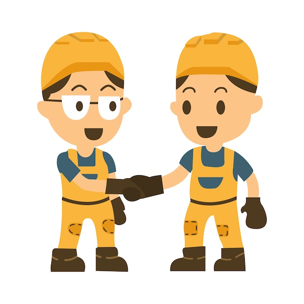 Construction worker Handshake men in business.