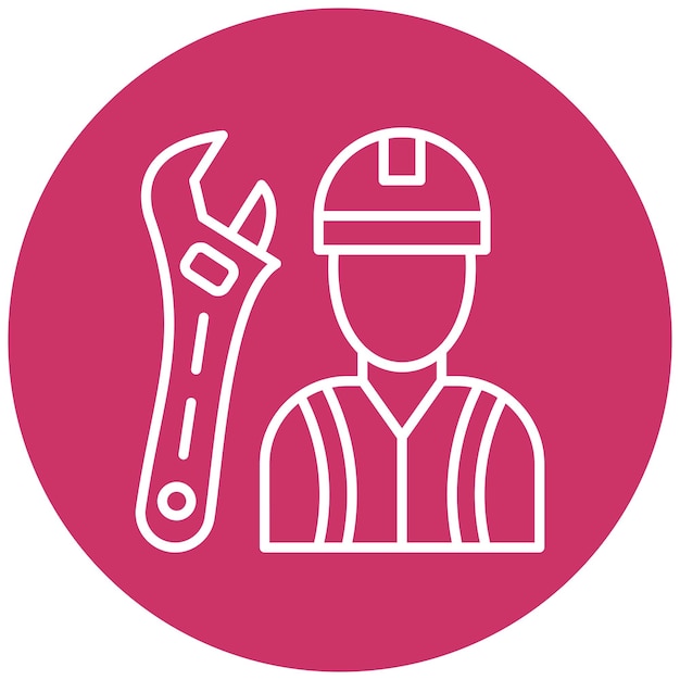 Construction Worker Icon Style