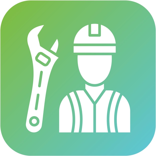 Construction Worker Icon Style