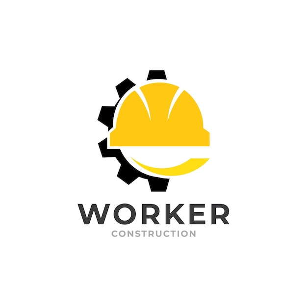 construction worker logo vector design.