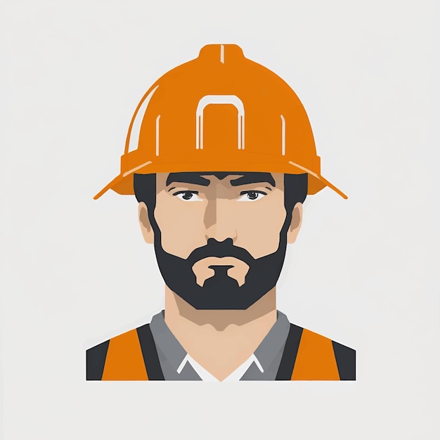 Vector construction worker man head face vector