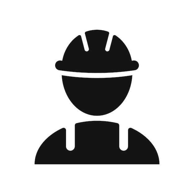 Construction Worker Silhouette Icon Isolated Vector Illustration