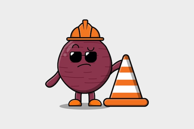 Construction worker Sweet potato cute character