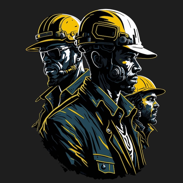 Construction worker t shirt artwork