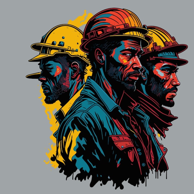 Construction worker t shirt artwork