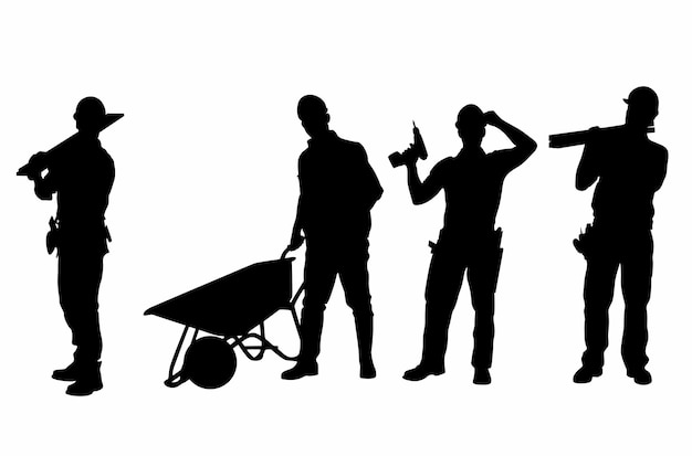 Vector construction worker vector silhouette