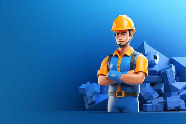 Construction worker web banner