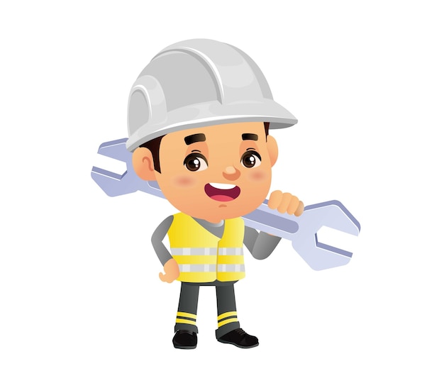 Construction worker with different poses