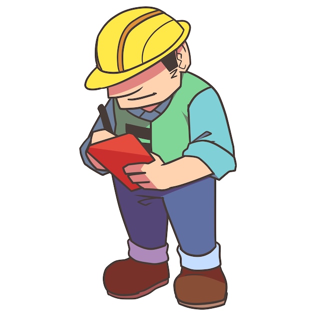 Construction Worker Writing Stuff