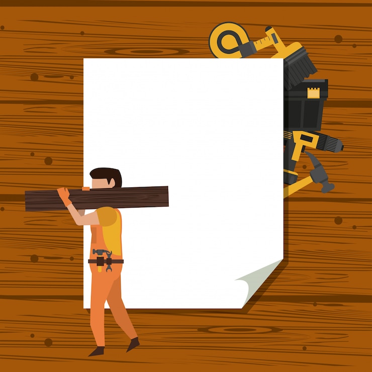 Vector construction workers and tools