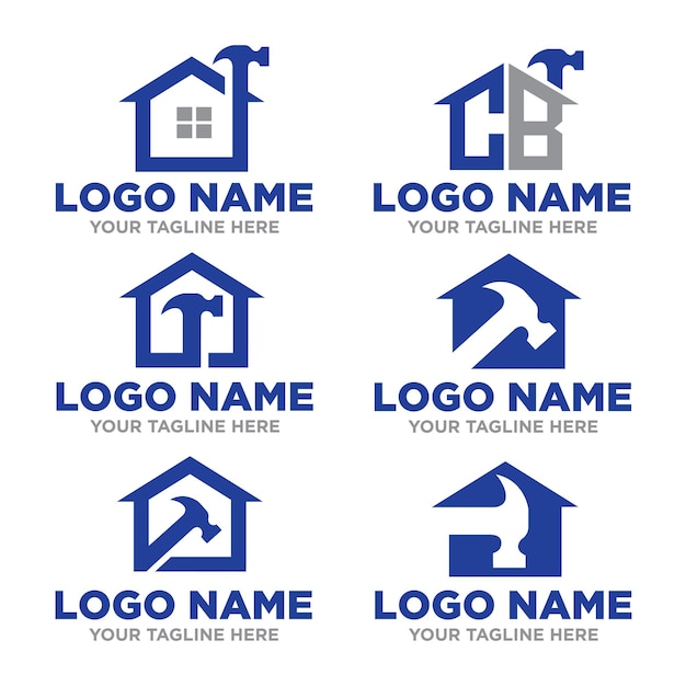 Constructionhomerealestatehammerlogodesignpremiumvector