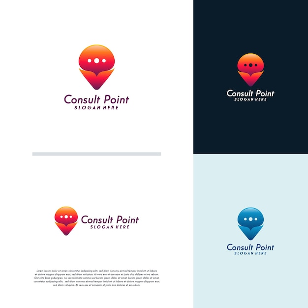 コンサルトポイントのロゴデザインコンセプトベクトル、コンサルティングロゴテンプレート