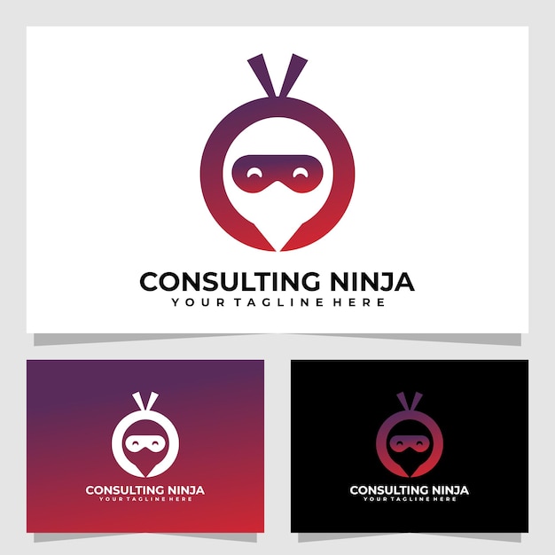 Consulting ninja logo vector design template