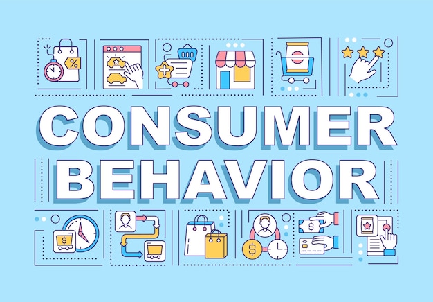 Consumentengedrag woord concepten banner. analyse van klantbeoordelingen. infografieken