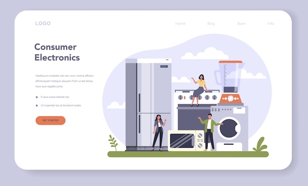 Vector consumer durables production web banner or landing page