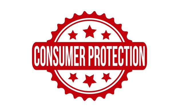 Consumer Protection rubber grunge stamp seal vector