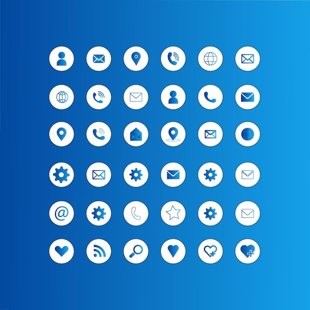 Contact icon website vector gradient icon