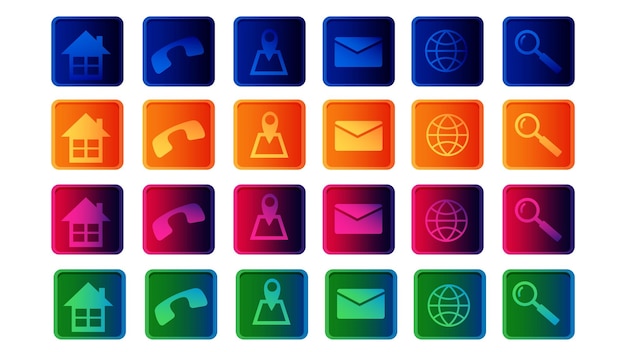 Vector contact icons information business communication symbols