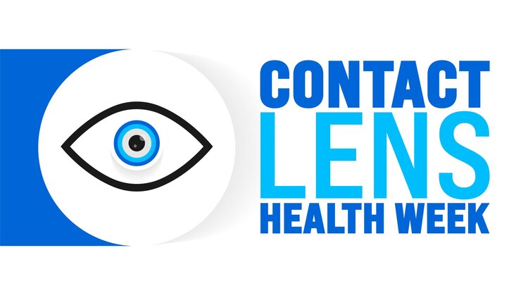 Vector contact lens health week is observed every year in august holiday concept template for background