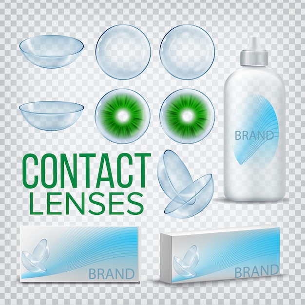 contact lenses branding design mockup 