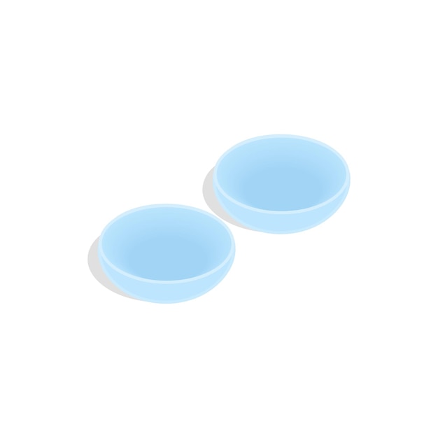 Contact lenses icon in isometric 3d style isolated on white background Vision symbol