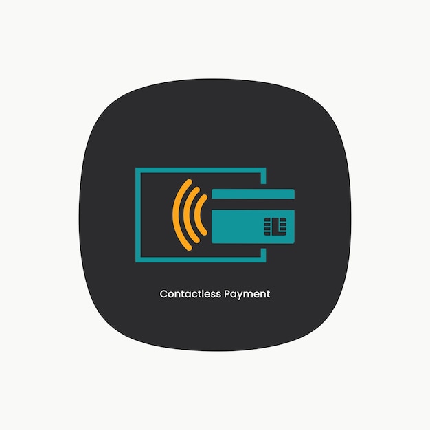 Contact less payment with NFC card icon graphic design vector illustration