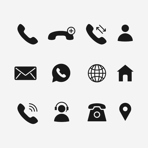 Vector contact person service icon pack