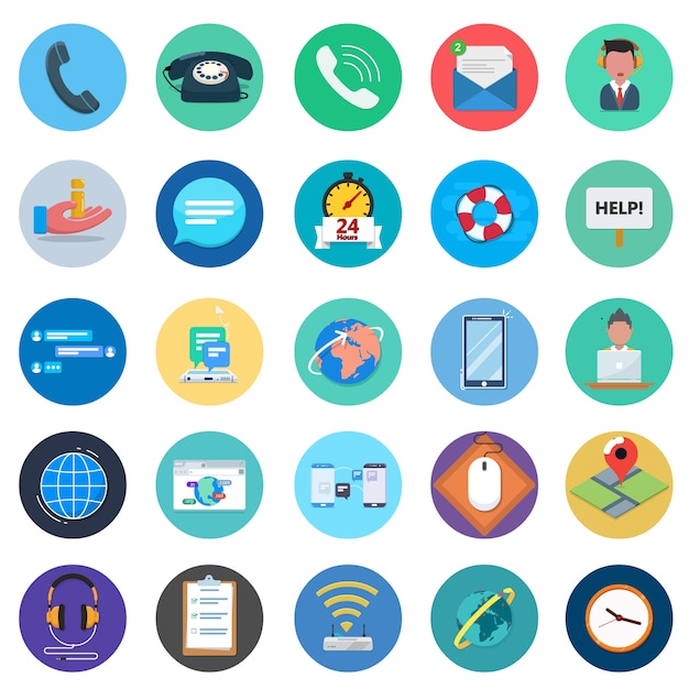 Contact & Support icon set