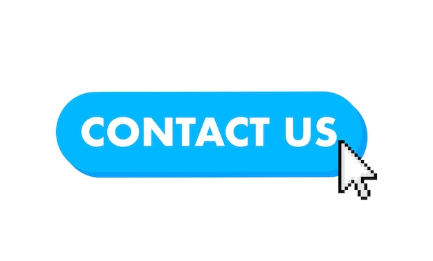 contact us button with cursor pointer click vector web button