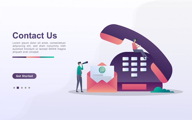 Contact us concept. customer care service 24/7, online support, help desk. can use for web landing page, banner, flyer, mobile app.